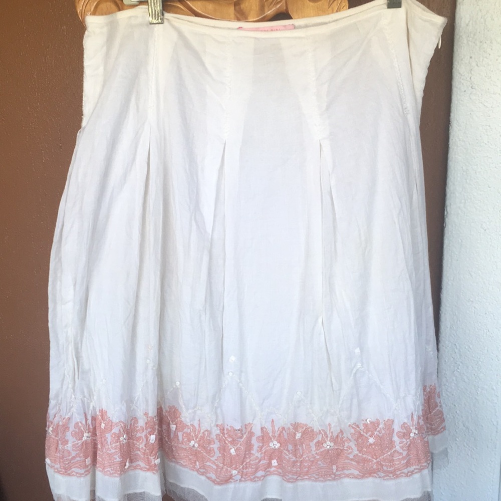 Cream & coral skirt